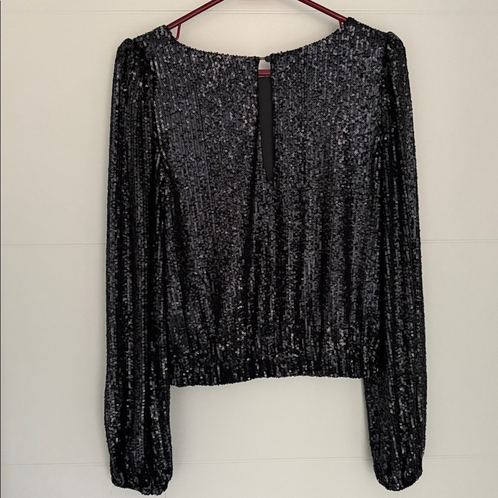Gentle Fawn Shimmering Black Sequin Blouse - Picture 2 of 3